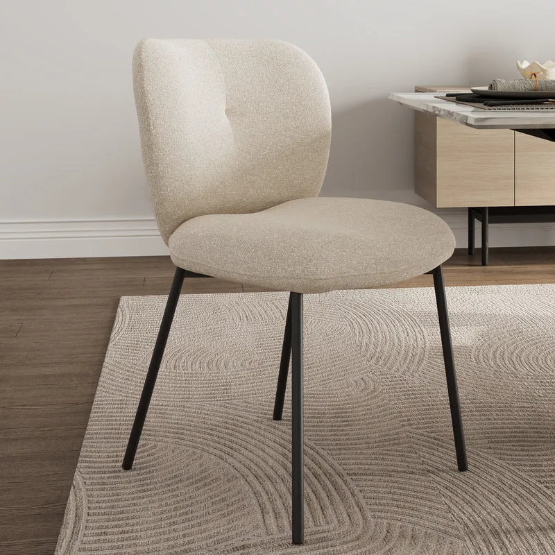 Sage, Upholstered Dining Side Chairs Set of 2, Off-White