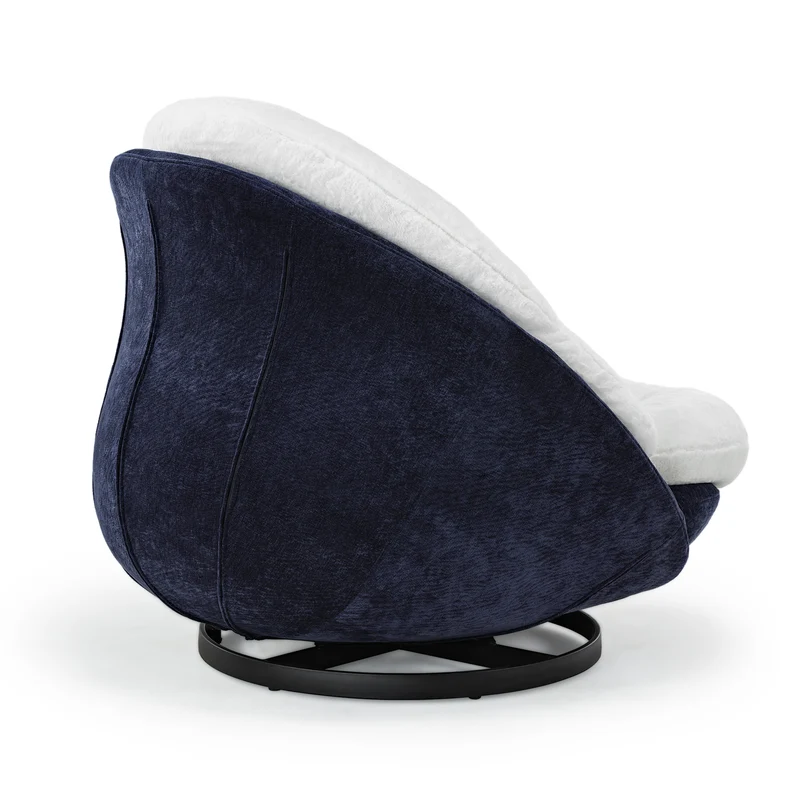 Gloria, Soft Upholstered Swivel Lounge Chair, White