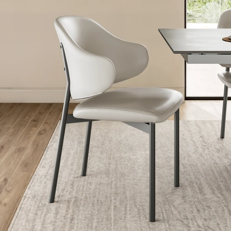 Noble, Upholstered Dining Side Chairs Set of 2, Gray