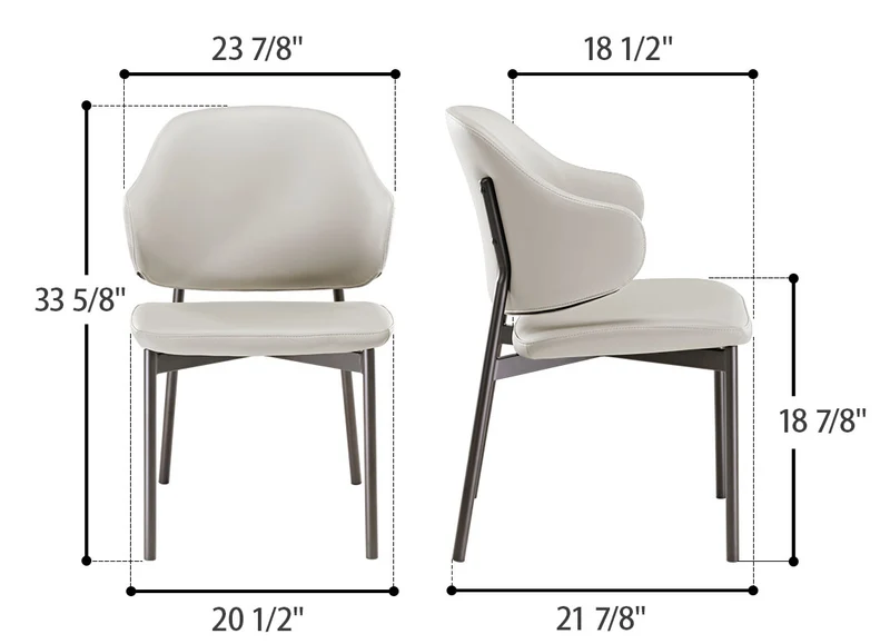 Noble, Upholstered Dining Side Chairs Set of 2, Gray
