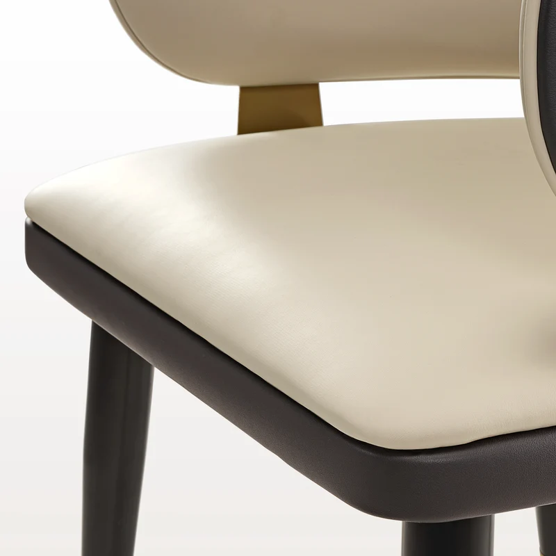 Anareli, Upholstered Dining Arm Chairs Set of 2, Beige & Dark Brown