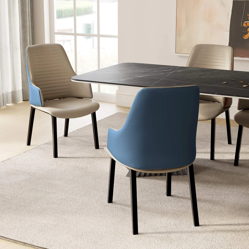 Juliet, Dining Arm Chairs Set of 2, Brown/Blue