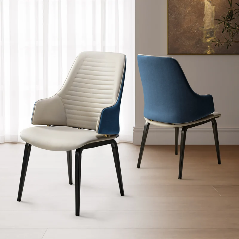 Juliet, Dining Arm Chairs Set of 2, Brown/Blue