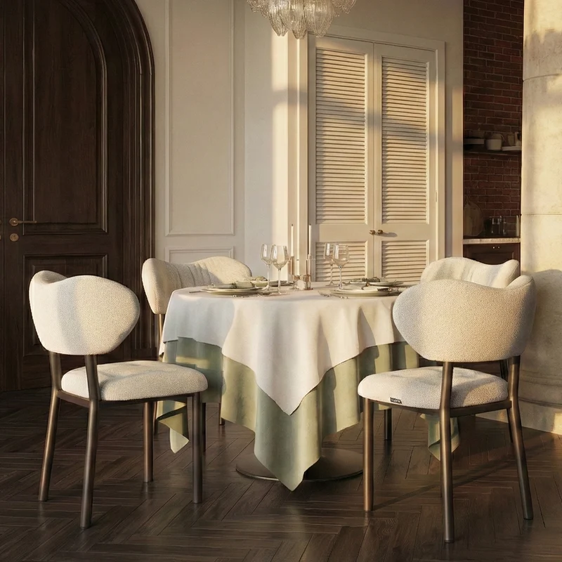Nibbles, Upholstered Dining Side Chairs Set of 2, White