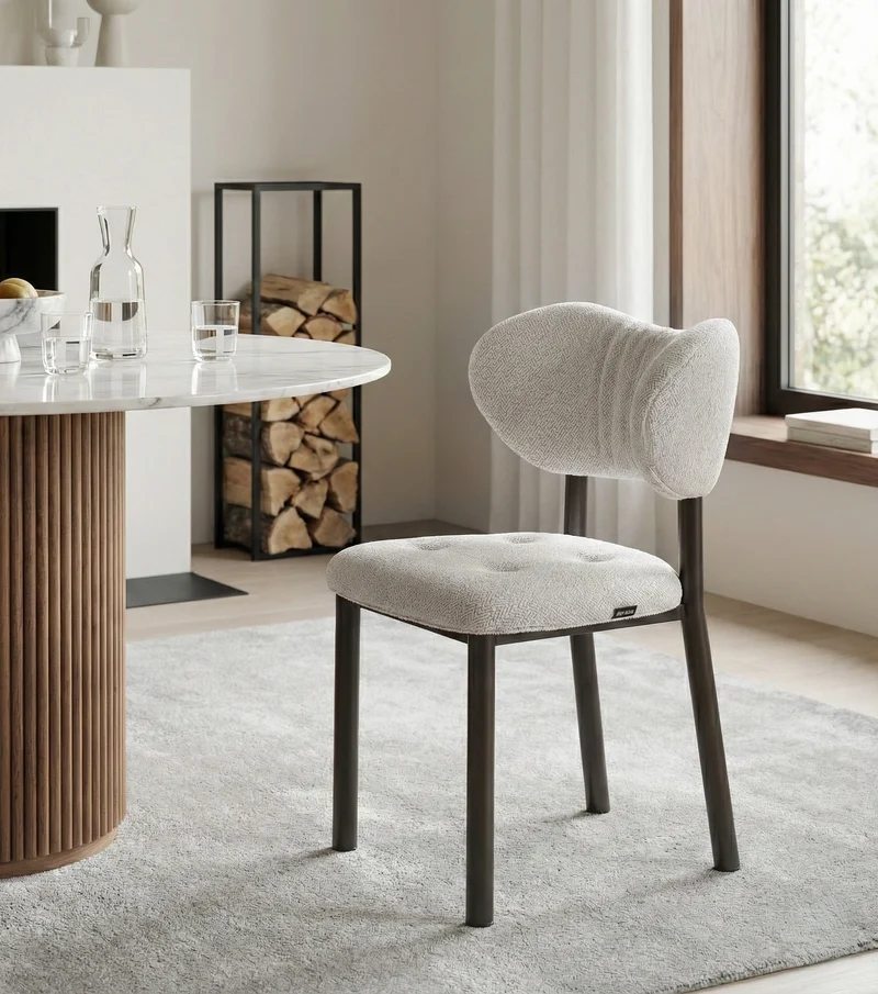 Nibbles, Upholstered Dining Side Chairs Set of 2, White