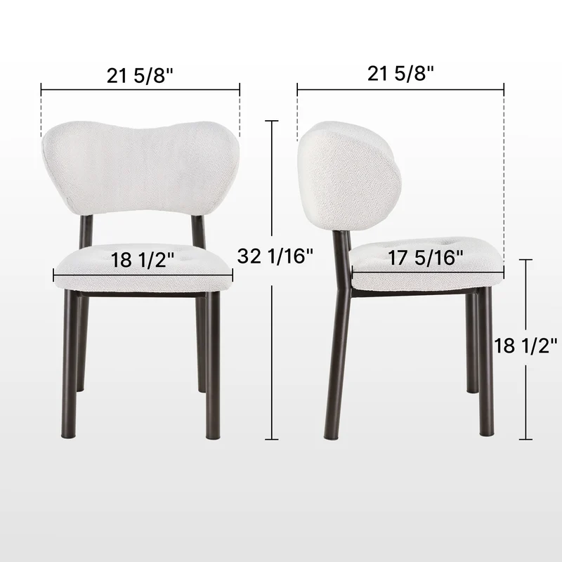 Nibbles, Upholstered Dining Side Chairs Set of 2, White