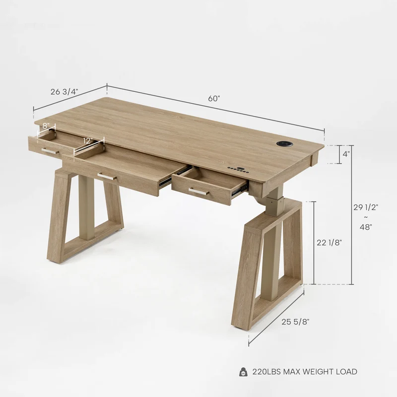 Executive Office Set: Ark EL Standing Desk, Chair & Storage