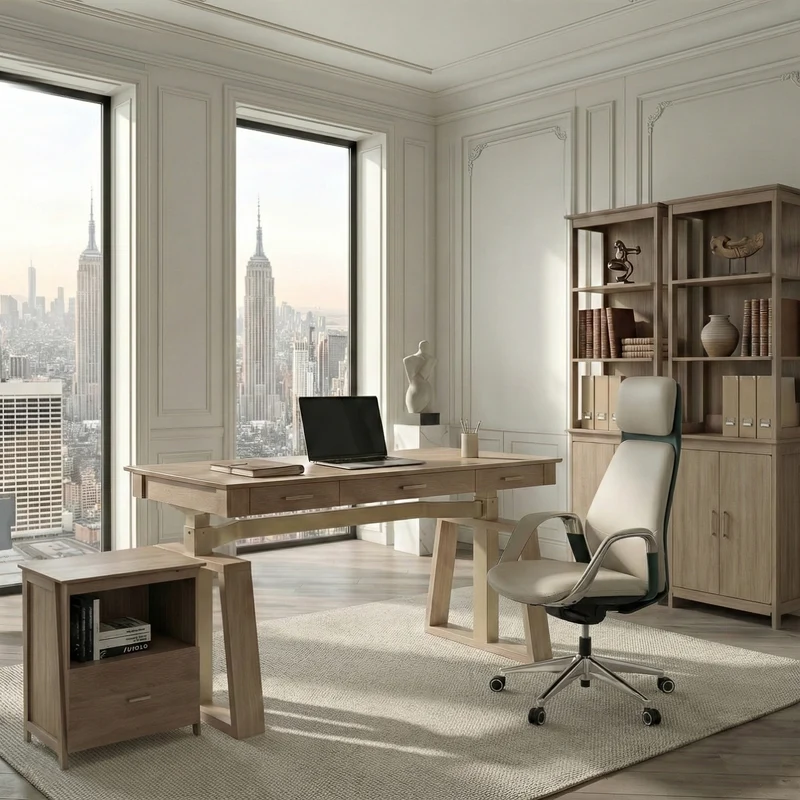 Executive Office Set: Ark EL Standing Desk, Chair & Storage