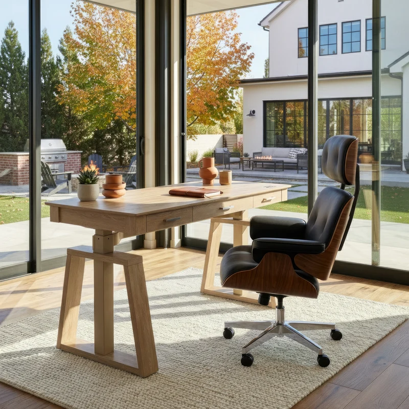 Executive Office Set: Ark EL Standing Desk & Executive Office Chair