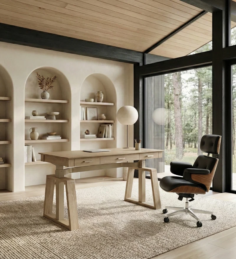 Executive Office Set: Ark EL Standing Desk & Executive Office Chair