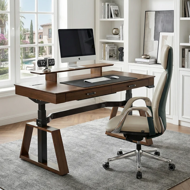 Executive Office Set: Ark Standing Desk & Luxury Executive Chair