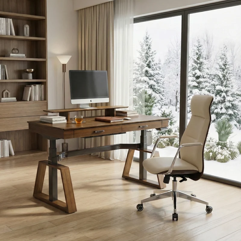 Executive Office Set: Ark Standing Desk & Luxury Executive Chair