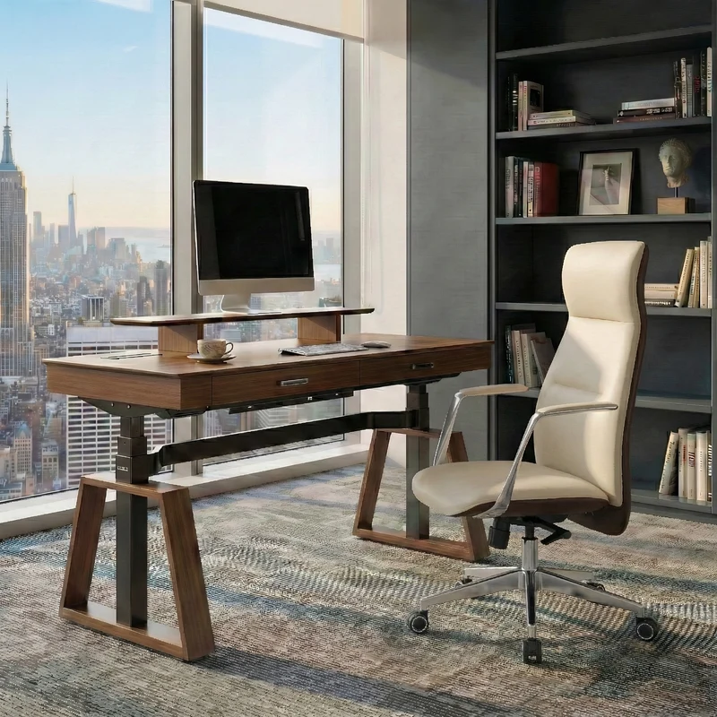 Executive Office Set: Ark Standing Desk & Luxury Executive Chair