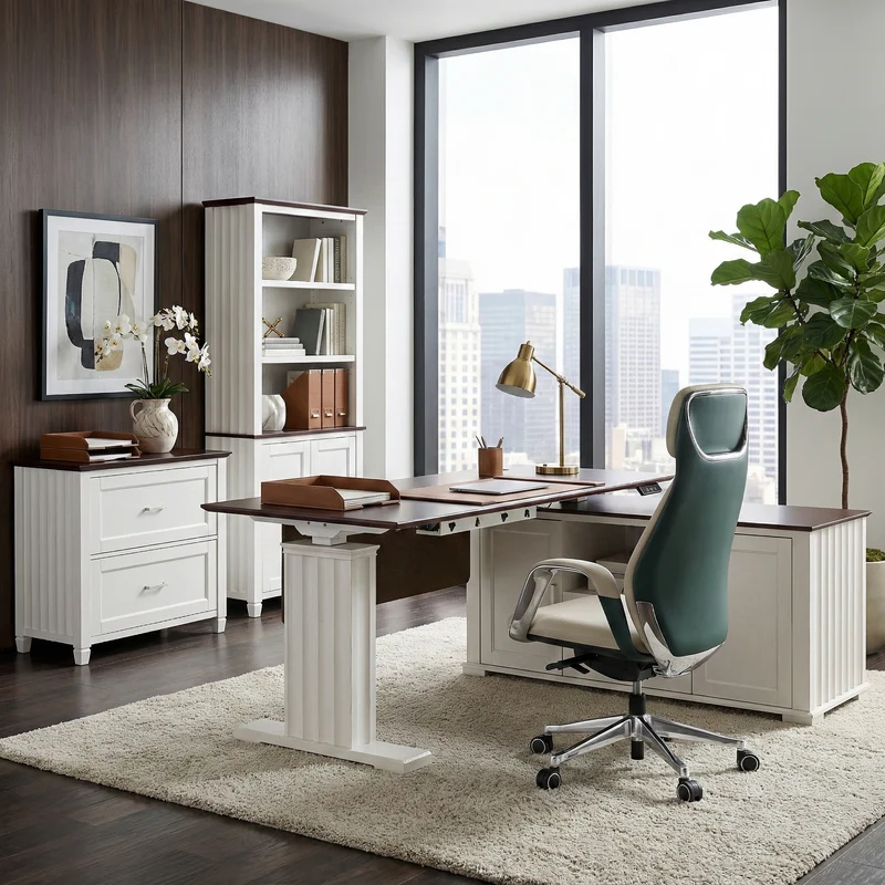 Executive Office Set: Ark ES Standing Desk, Chair & Storage