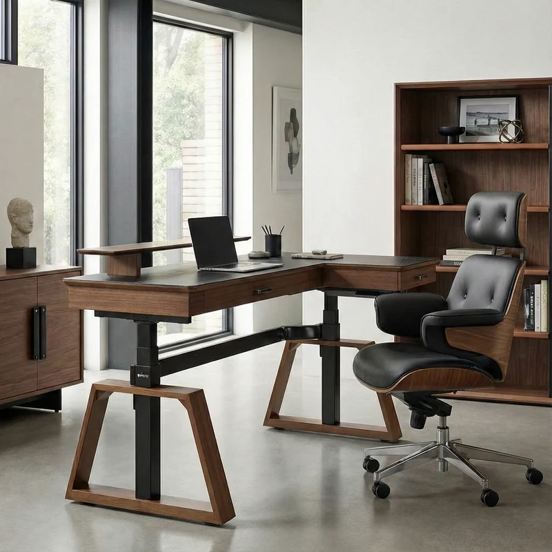 Executive Office Set: Ark Standing Desk & Premium Executive Chair