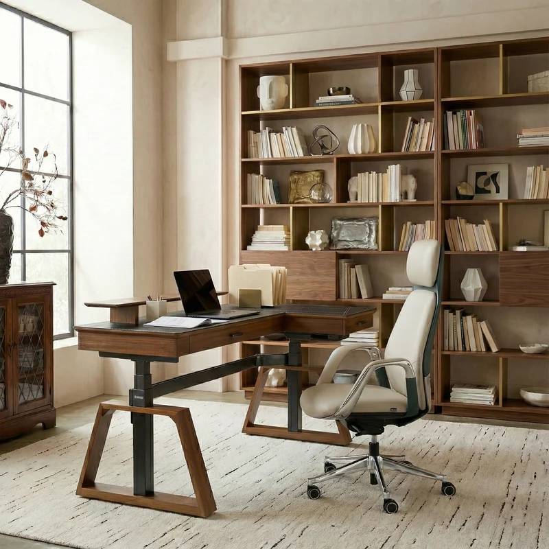 Executive Office Set: Ark Standing Desk & Premium Executive Chair