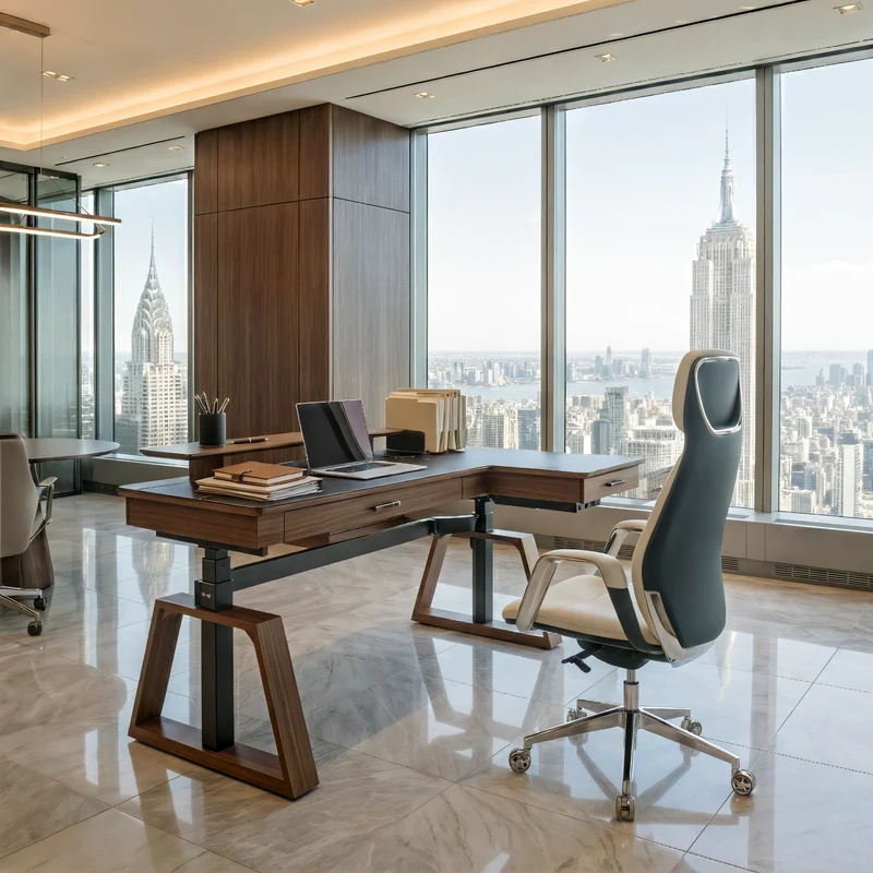 Executive Office Set: Ark Standing Desk & Premium Executive Chair