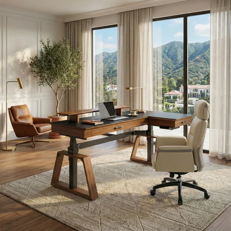 Executive Office Set: Ark Standing Desk & Premium Executive Chair
