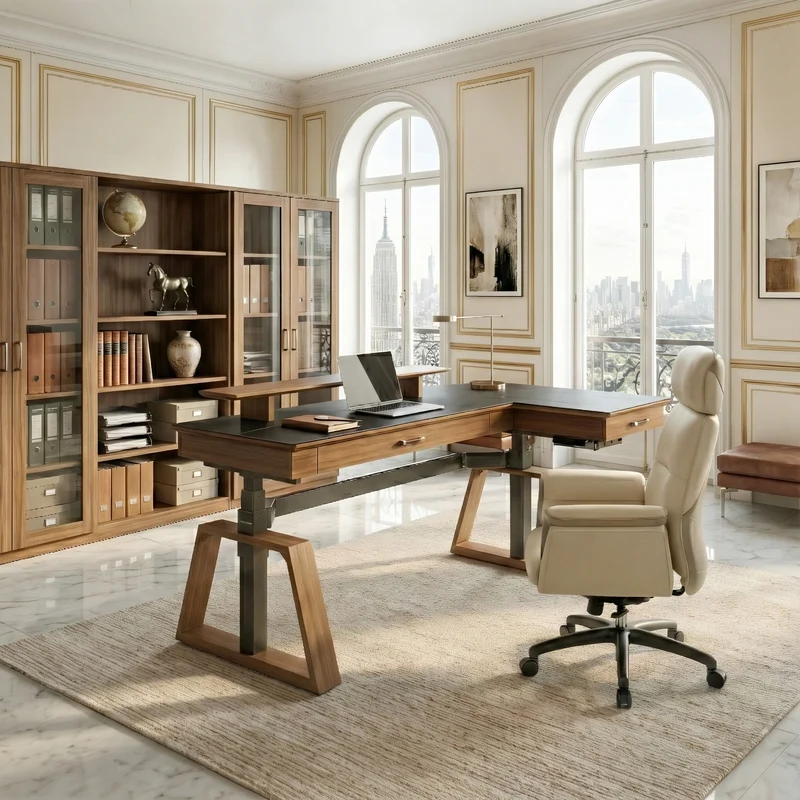 Executive Office Set: Ark Standing Desk & Premium Executive Chair