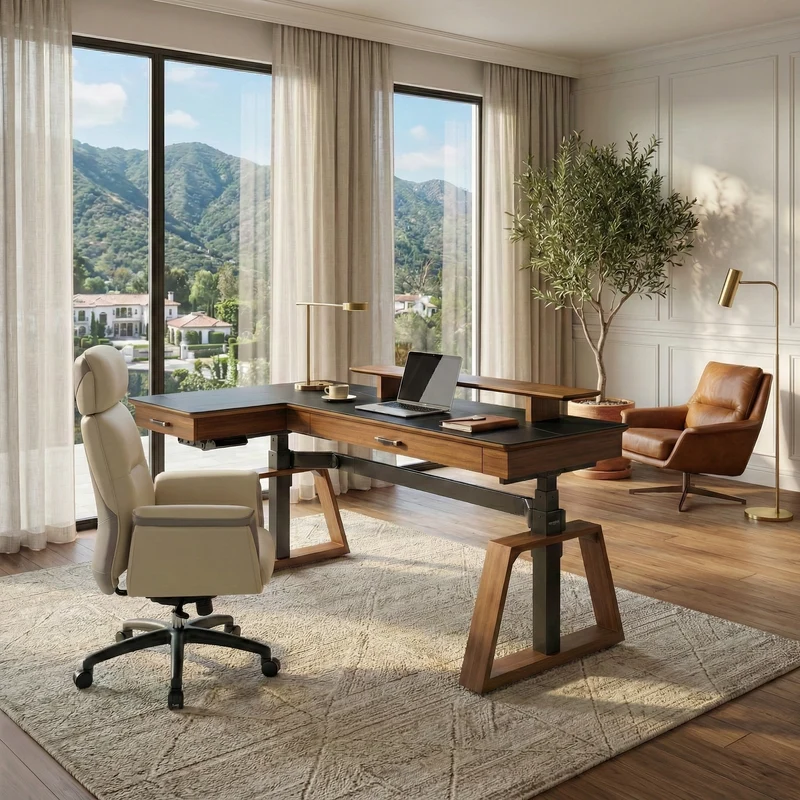 Executive Office Set: Ark Standing Desk & Premium Executive Chair