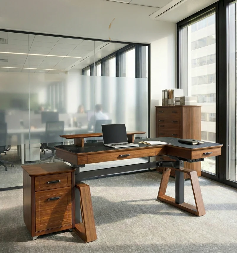 Executive Office Set: Ark Standing Desk & Premium Executive Chair