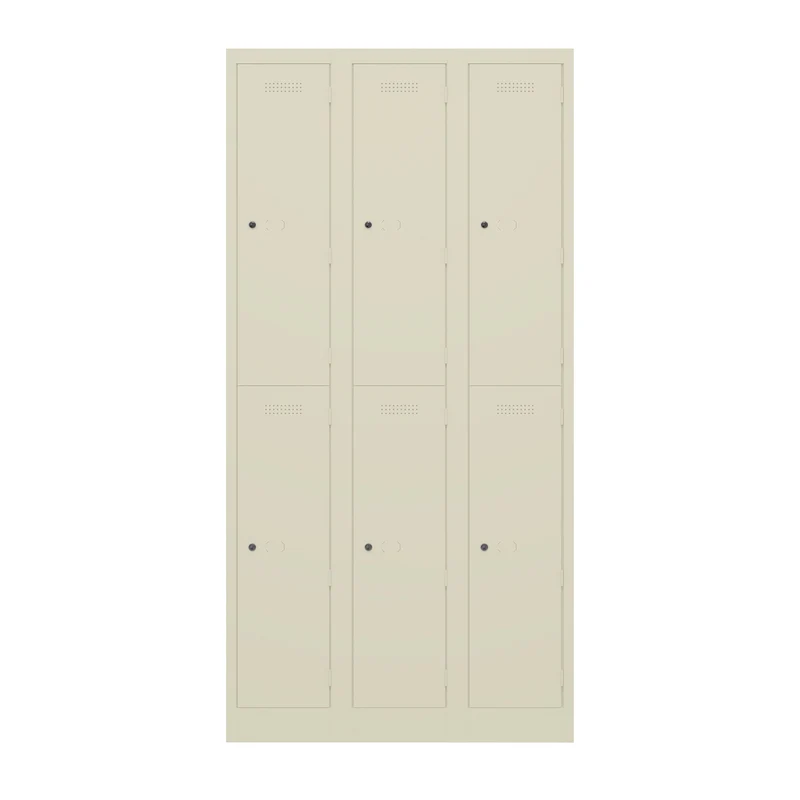 Garderobenschrank Primary Locker | 3 Abteile mit je 2 Fächern übereinander