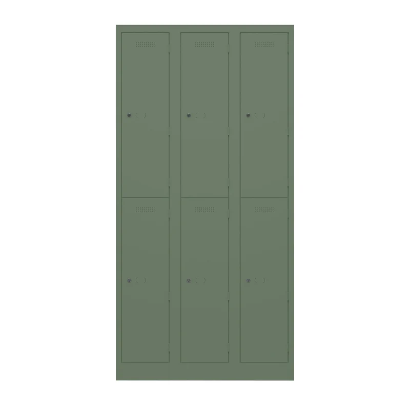 Garderobenschrank Primary Locker | 3 Abteile mit je 2 Fächern übereinander