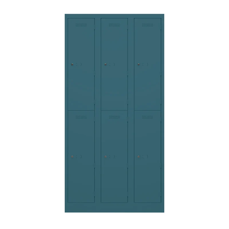 Garderobenschrank Primary Locker | 3 Abteile mit je 2 Fächern übereinander