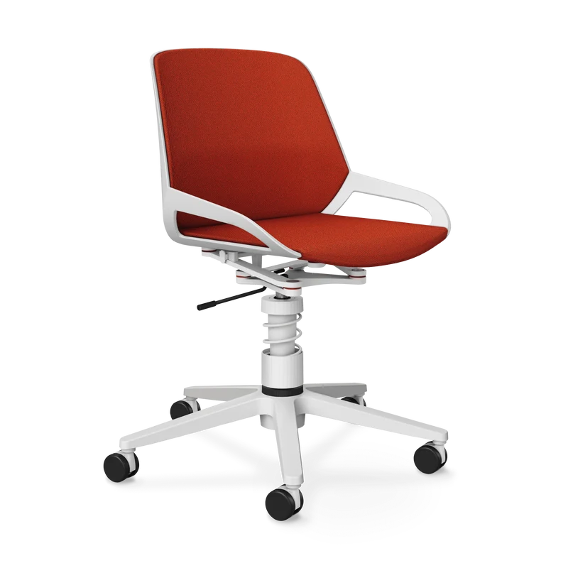 Aeris Numo Task Gestellfarbe weiß Sitzbezug orange-rot meliert