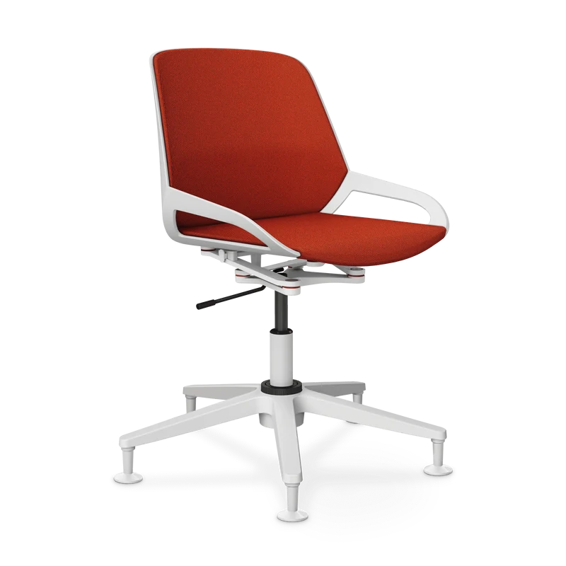 Aeris Numo Task Gestellfarbe weiß Sitzbezug orange-rot meliert