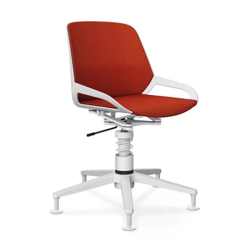 Aeris Numo Task Gestellfarbe weiß Sitzbezug orange-rot meliert