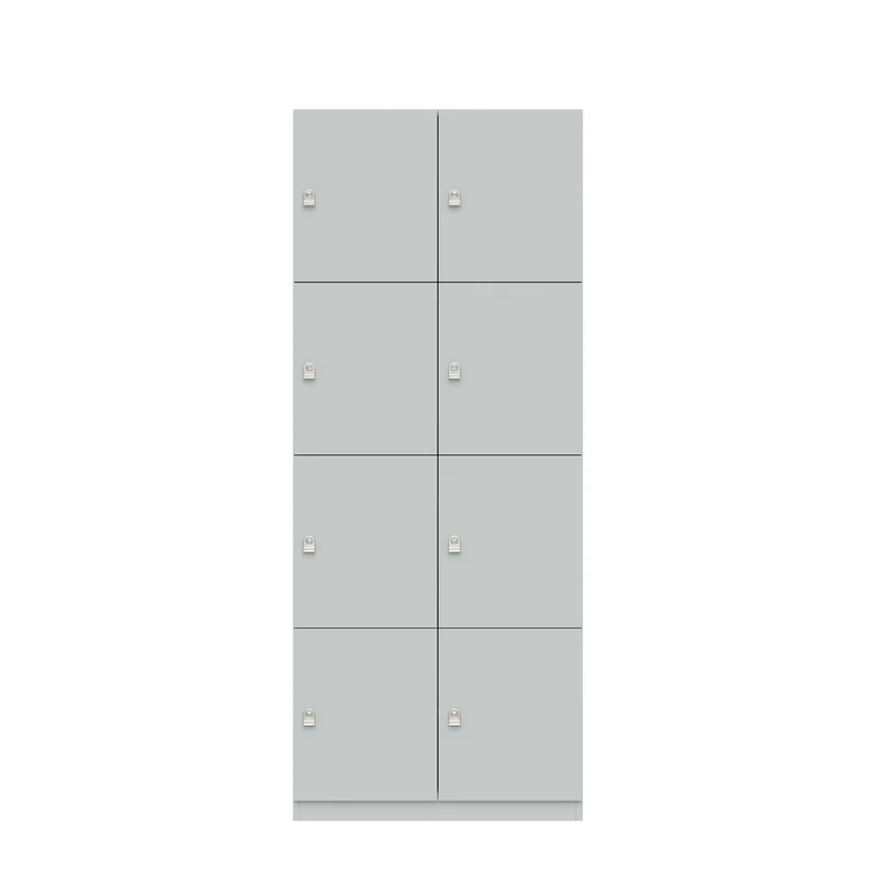 Schließfachschrank Pren | mit 2 Abteilen mit je 4 Fächern übereinander| H 1970 x B 800 x T 500mm