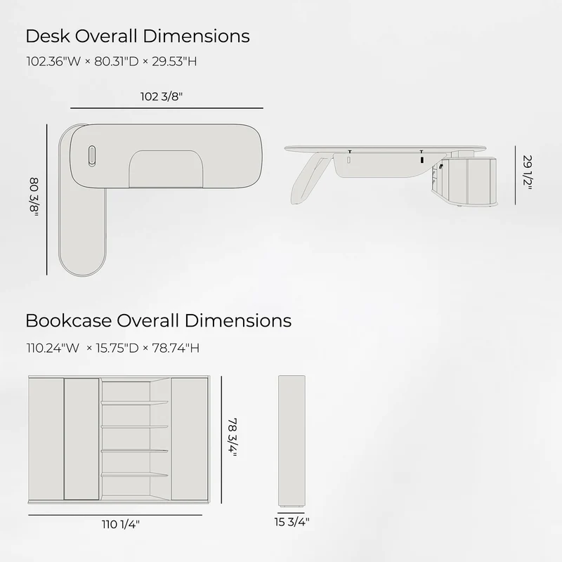 Zen Orion, Executive Desk & Bookcase