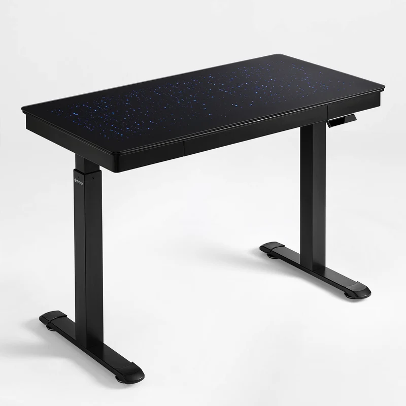 Wonder, Touch-Activated Glowing Glass Standing Desk (47"x23")