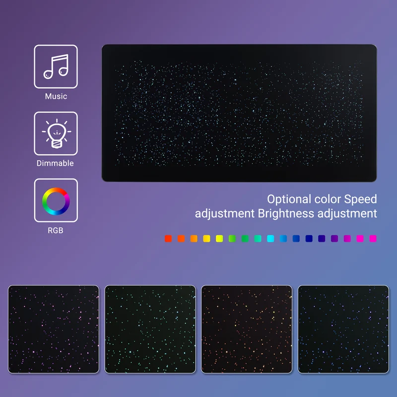 Wonder, Touch-Activated Glowing Glass Standing Desk (47"x23")