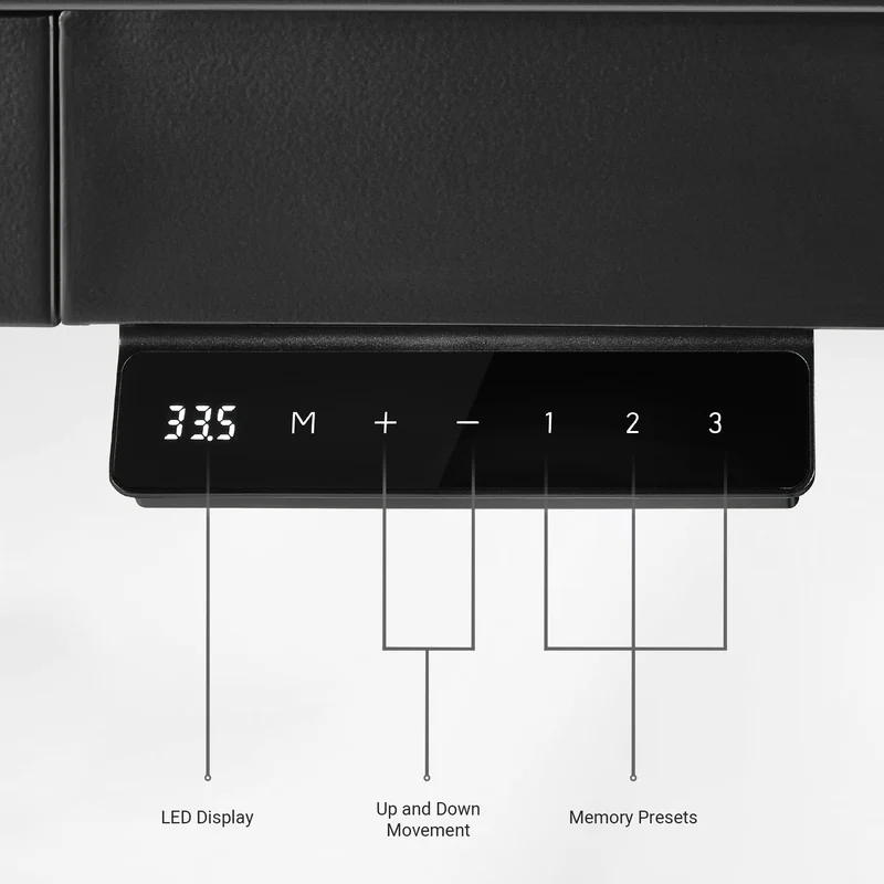 Wonder, Touch-Activated Glowing Glass Standing Desk (47"x23")