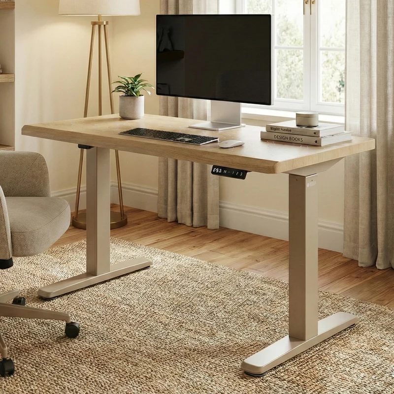 Wonder, Touch-Activated Glowing Glass Standing Desk (47"x23")