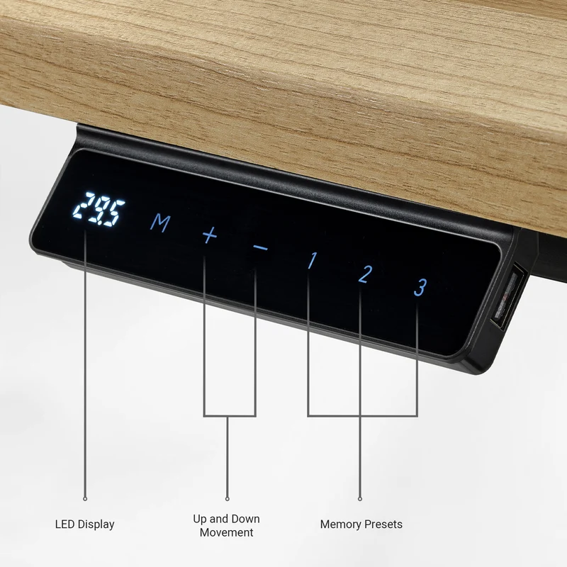 Wonder, Touch-Activated Glowing Glass Standing Desk (47"x23")