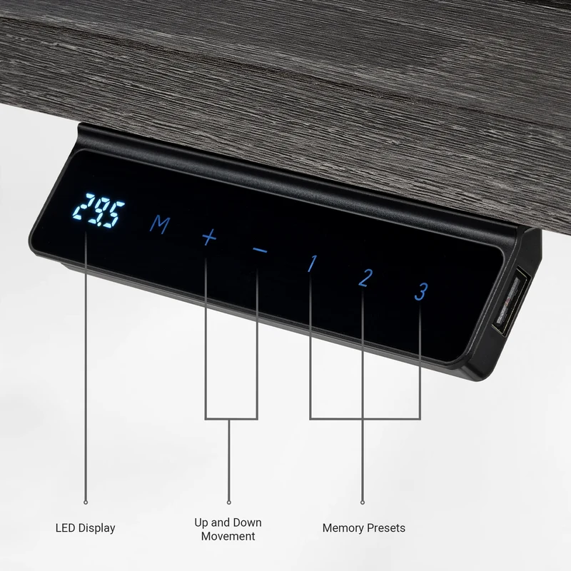 Wonder, Touch-Activated Glowing Glass Standing Desk (47"x23")