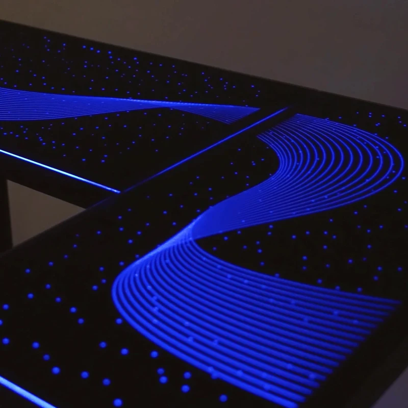 GTG - L60, L-Shaped Glass LED Gaming Desk (60"x40")