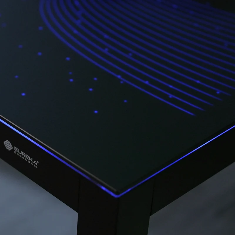 GTG - L60, L-Shaped Glass LED Gaming Desk (60"x40")