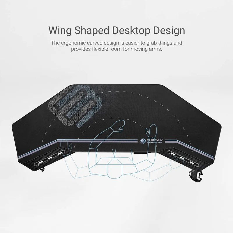 Aero Pro Wing-Shaped Standing Desk (72"x23")