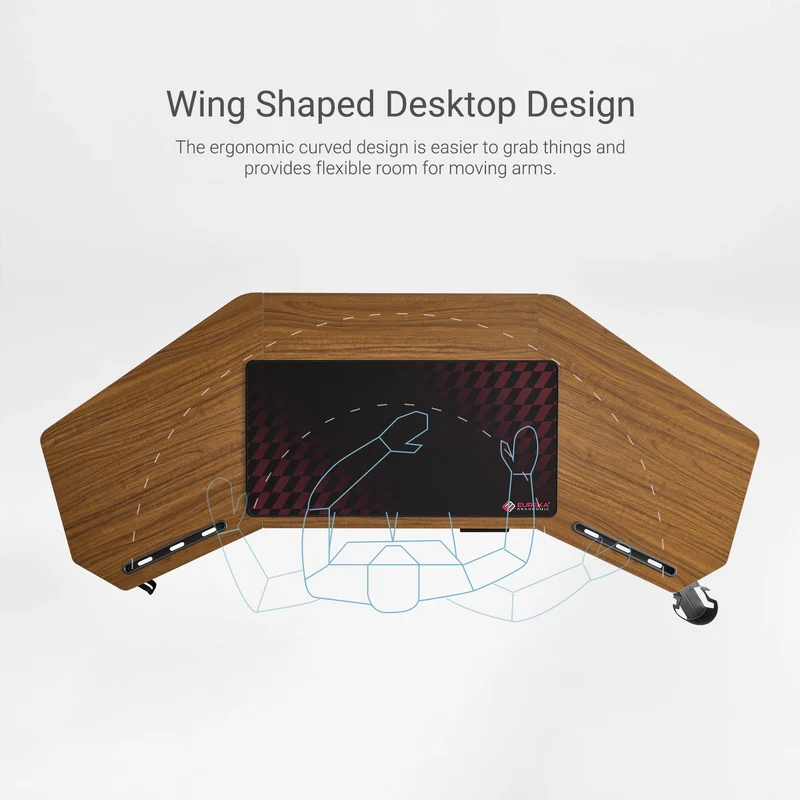 Aero Pro Wing-Shaped Standing Desk (72"x23")
