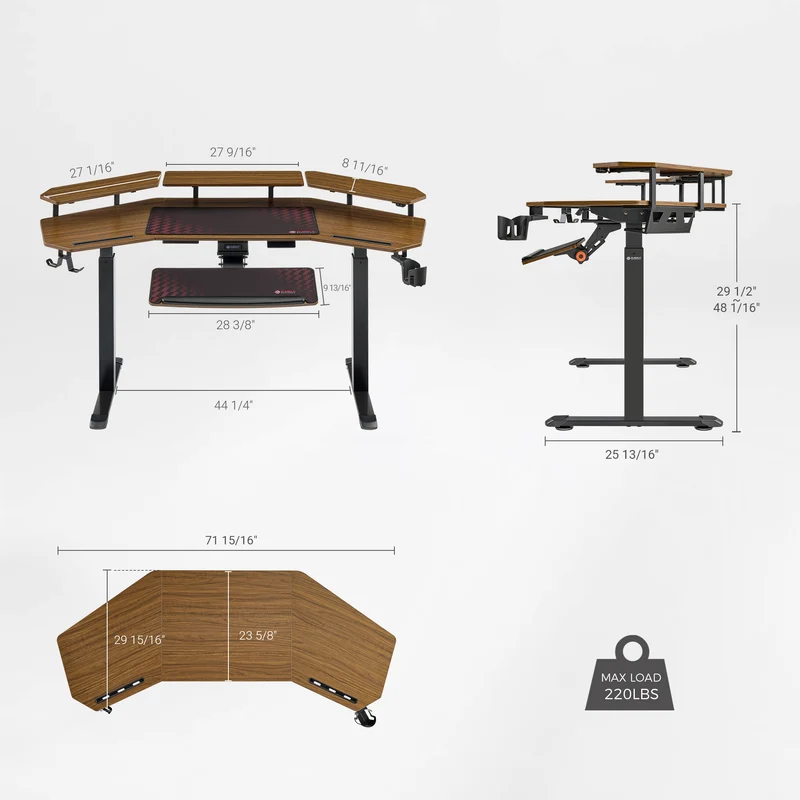 Aero Pro Wing-Shaped Standing Desk (72"x23")