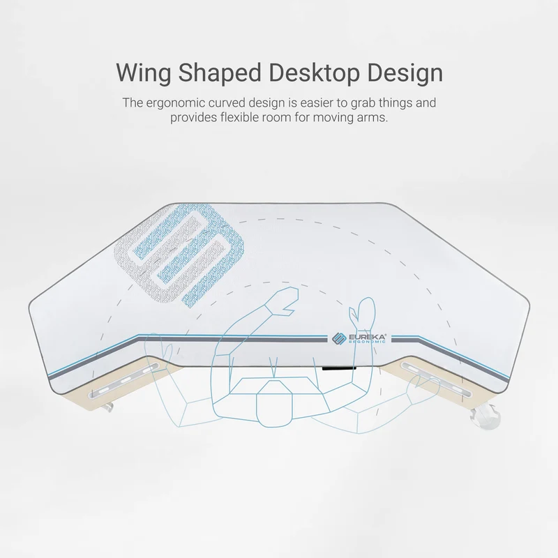 Aero Pro Wing-Shaped Standing Desk (72"x23")