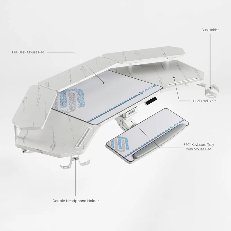 Aero Pro Wing-Shaped Standing Desk (72"x23")