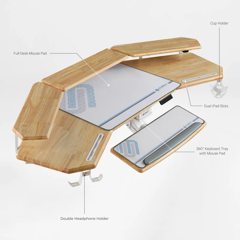 Aero Pro Wing-Shaped Standing Desk (72"x23")