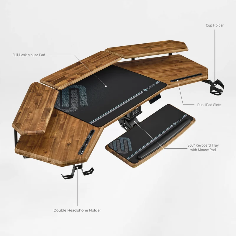 Aero Pro Wing-Shaped Standing Desk (72"x23")
