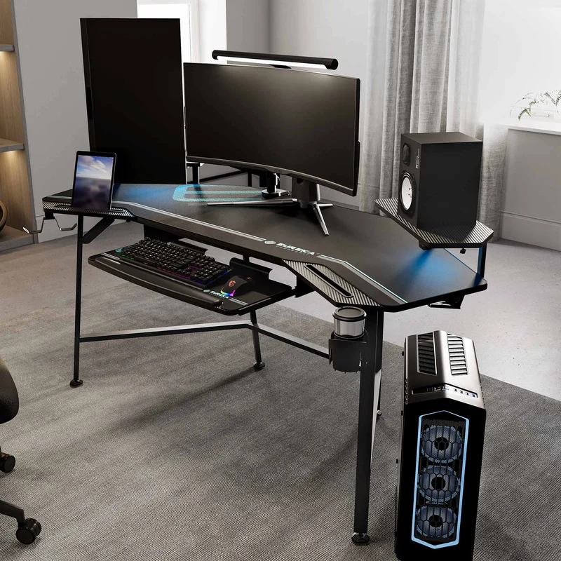 Aero Wing Shaped Studio Desk (73"x23")