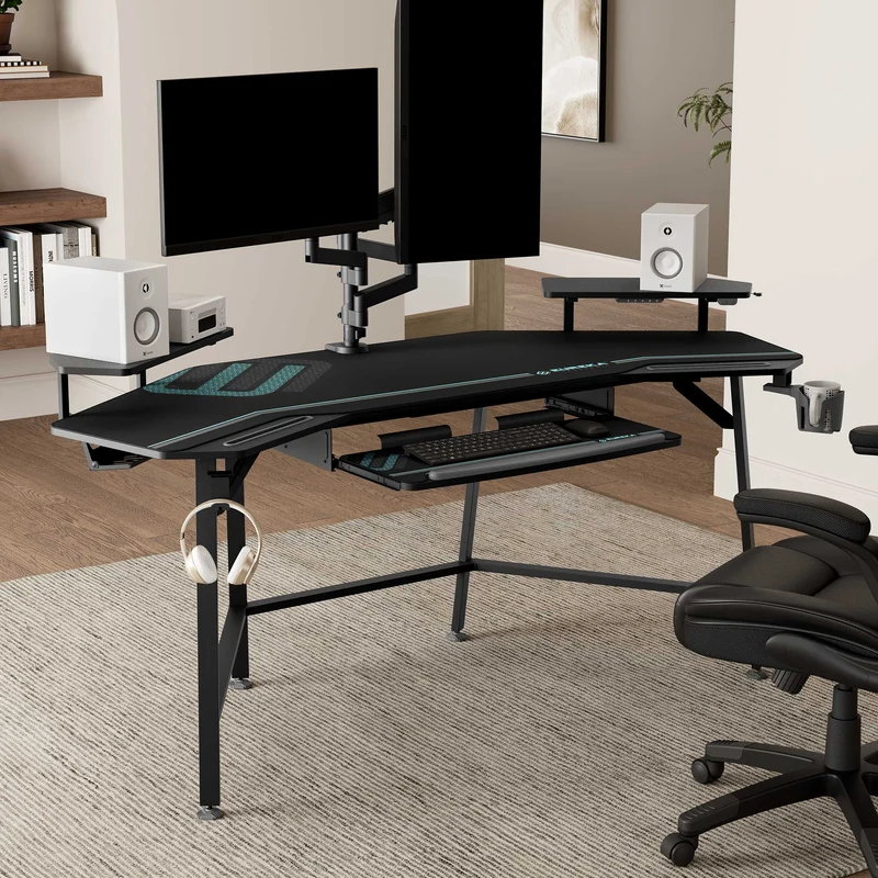 Aero Wing Shaped Studio Desk (73"x23")